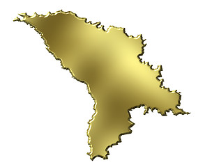Image showing Moldova 3d Golden Map