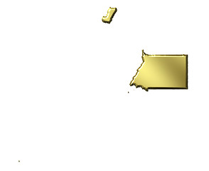 Image showing Equatorial Guinea 3d Golden Map