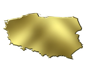 Image showing Poland 3d Golden Map