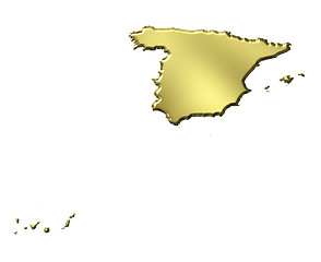 Image showing Spain 3d Golden Map