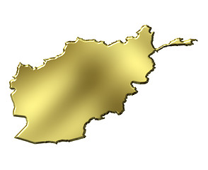 Image showing Afghanistan 3d golden map
