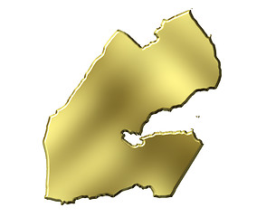 Image showing Djibouti 3d Golden Map