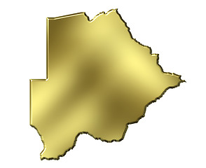 Image showing Botswana 3d Golden Map