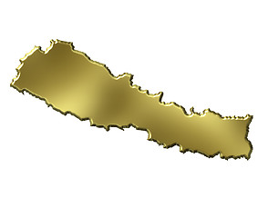 Image showing Nepal 3d Golden Map