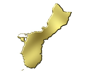 Image showing Guam 3d Golden Map