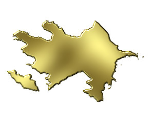 Image showing Azerbaijan 3d Golden Map