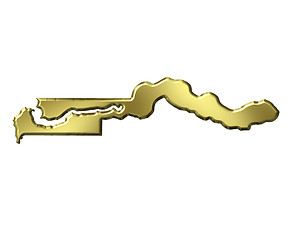 Image showing Gambia 3d Golden Map