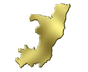 Image showing Congo Republic of 3d Golden Map
