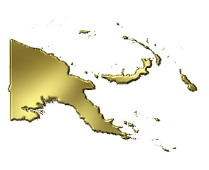 Image showing Papua New Guinea 3d Golden Map