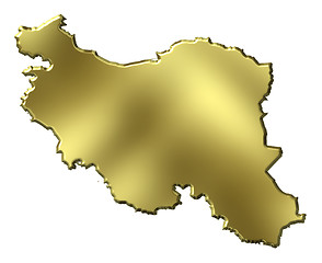 Image showing Iran 3d Golden Map