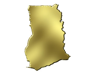 Image showing Ghana 3d Golden Map