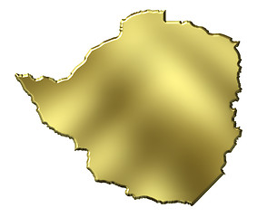 Image showing Zimbabwe 3d Golden Map