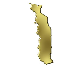Image showing Togo 3d Golden Map