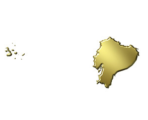 Image showing Ecuador 3d Golden Map