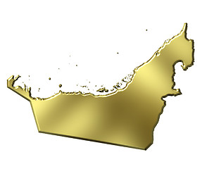 Image showing United Arab Emirates 3d Golden Map