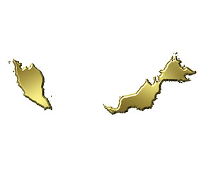 Image showing Malaysia 3d Golden Map