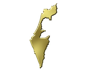 Image showing Israel 3d Golden Map