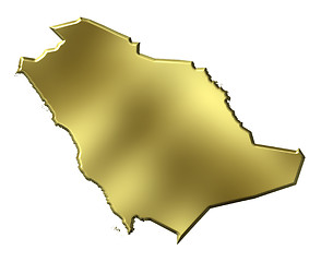 Image showing Saudi Arabia 3d Golden Map