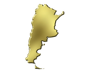 Image showing Argentina 3d Golden Map