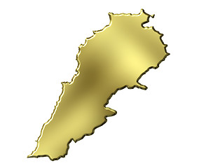 Image showing Lebanon 3d Golden Map