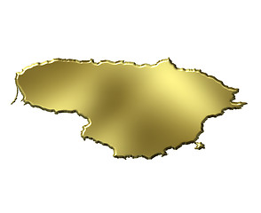 Image showing Lithuania 3d Golden Map