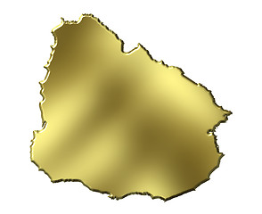 Image showing Uruguay 3d Golden Map