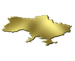 Image showing Ukraine 3d Golden Map