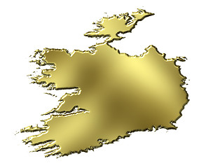 Image showing Ireland 3d Golden Map