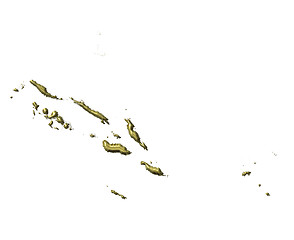 Image showing Solomon Islands 3d golden map