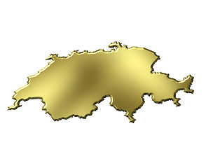 Image showing Switzerland 3d Golden Map