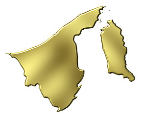 Image showing Brunei 3d Golden Map