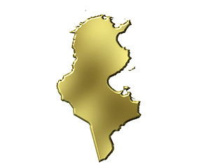 Image showing Tunisia 3d Golden Map