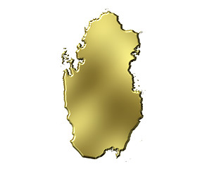 Image showing Qatar 3d Golden Map