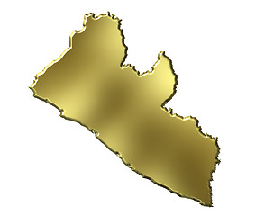 Image showing Liberia 3d Golden Map