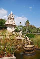 Image showing Antique fountain in Ajuda Garden in Lisbon, Portugal