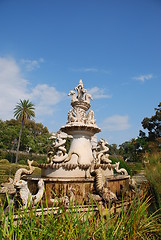 Image showing Antique fountain in Ajuda Garden in Lisbon, Portugal