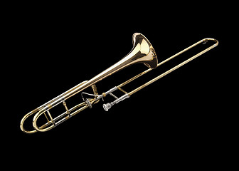 Image showing Brass slide trombone 