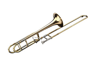 Image showing Brass slide trombone 