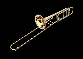 Image showing Brass slide trombone 