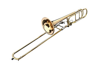 Image showing Brass slide trombone 
