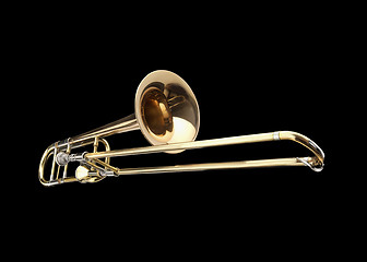 Image showing Brass slide trombone 