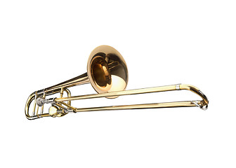 Image showing Brass slide trombone 