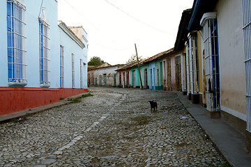 Image showing Low houses with bright and vibrant colors, typical for Trinidad,