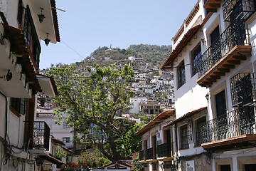 Image showing Charming little mountain town of Taxco with it's classical Mexic