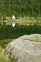 Image showing A small church near the lake