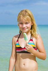 Image showing  girl with ice cream