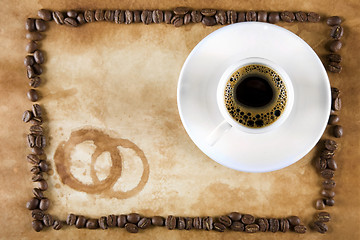 Image showing Grunge Coffee Frame with Coffee