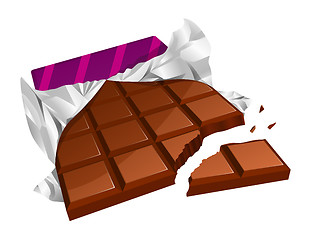 Image showing Chopped chocolate bar