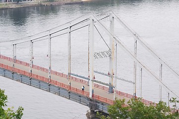 Image showing Foot-bridge over Dnepr