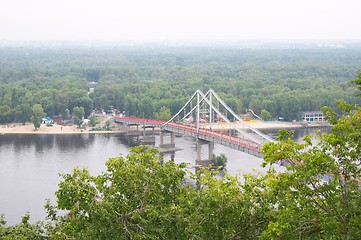 Image showing Foot-bridge over Dnepr